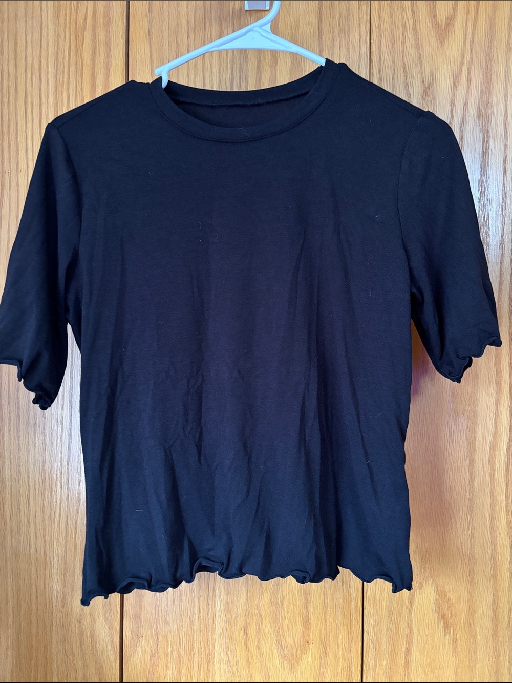 Dazy Lettuce Trim Black Shirt